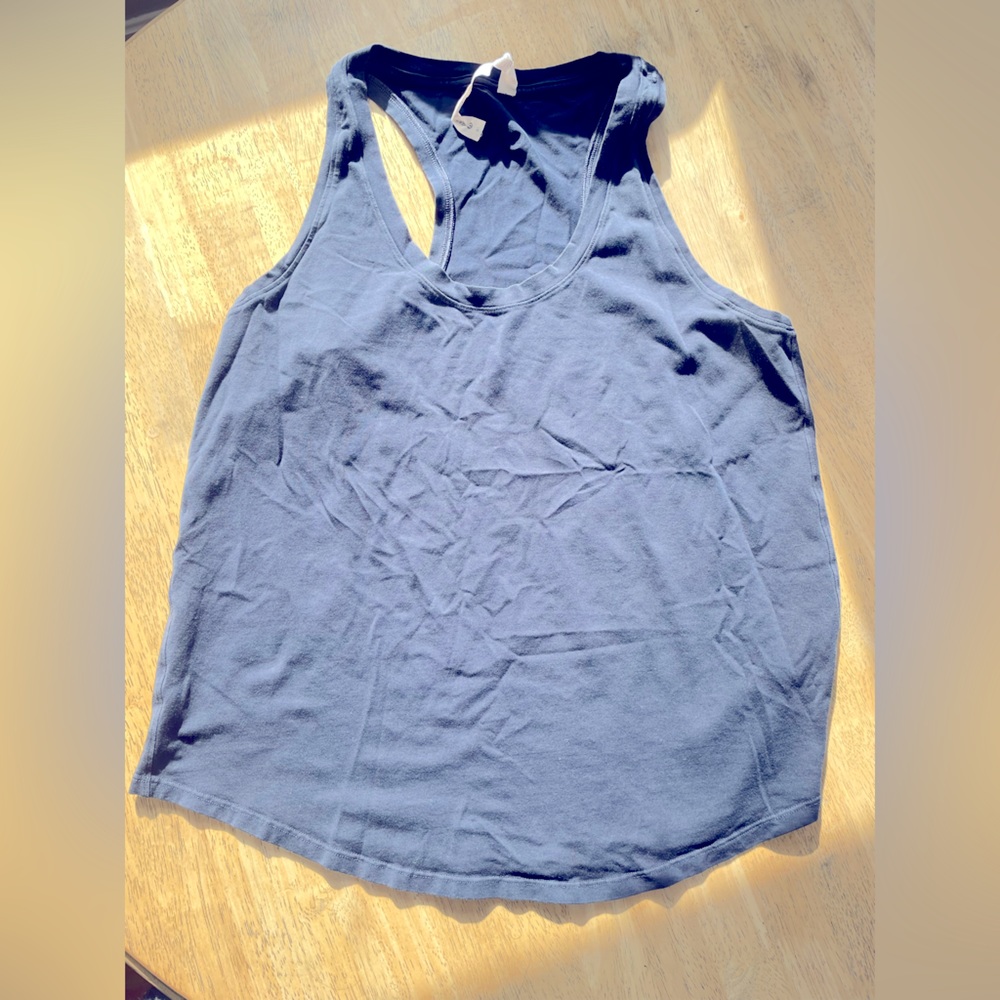 Lululemon size 10 navy cotton racer black tank